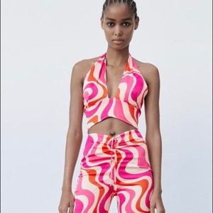 Zara 70’s Swirl Halter Top
